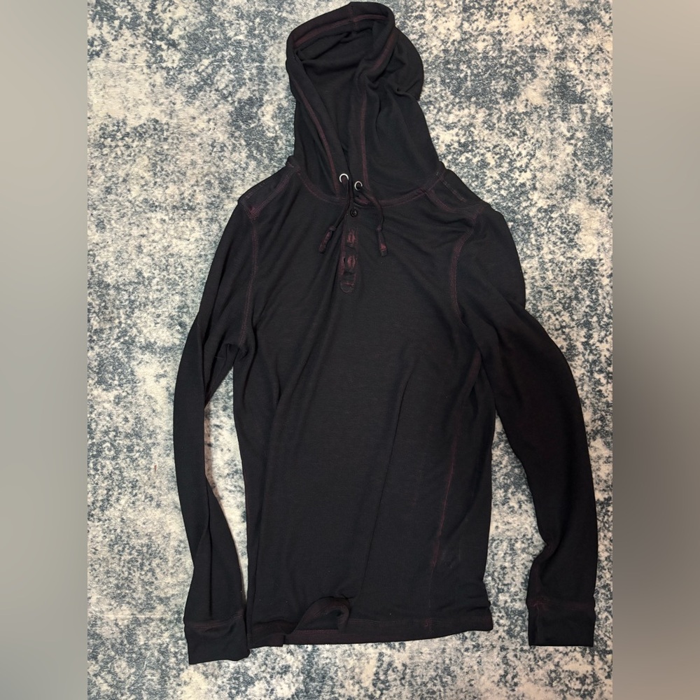 Helix Burgundy Hooded Long Sleeve Top